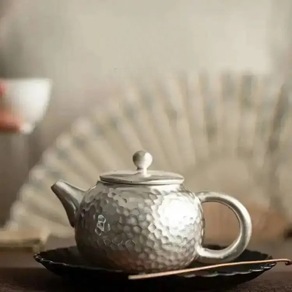 Luxury 999 Pure Silver Gilded Teapot