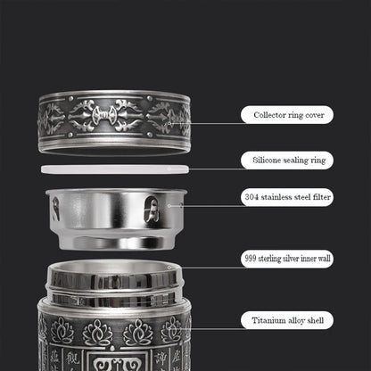 S999 Sterling Silver Leak-Proof Vacuum Bottle