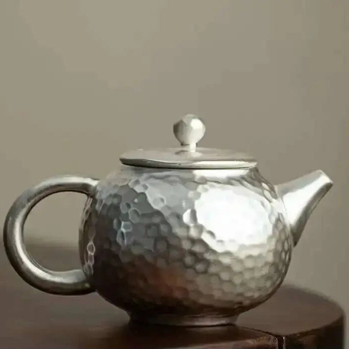 Luxury 999 Pure Silver Gilded Teapot