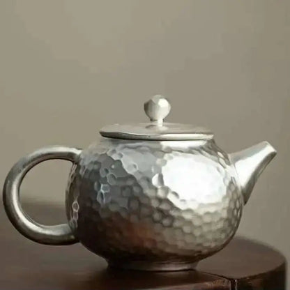 Luxury 999 Pure Silver Gilded Teapot