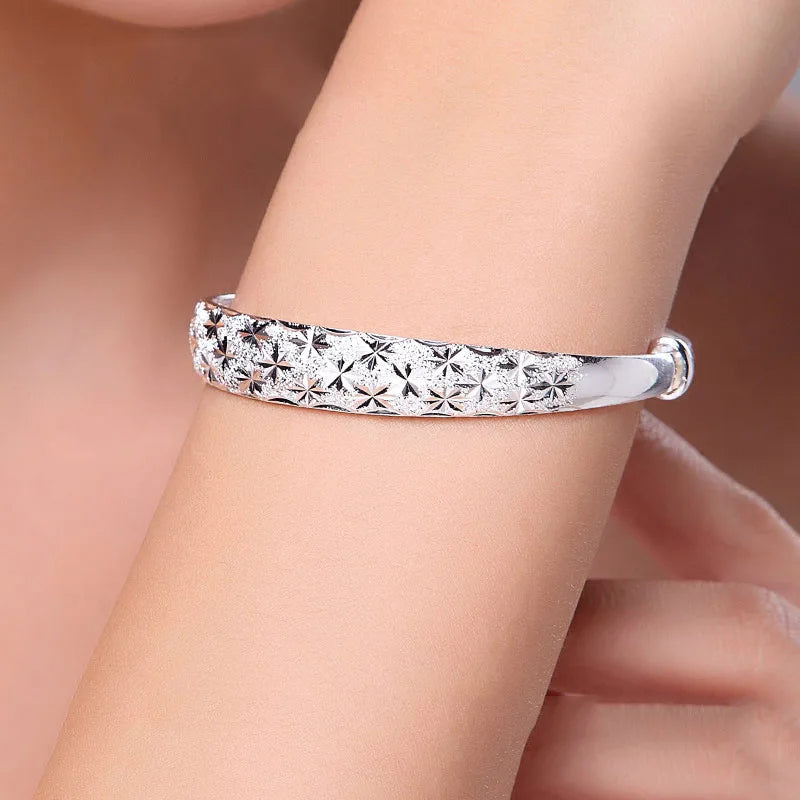 Romantic Gypsophila Star Silver Bracelet