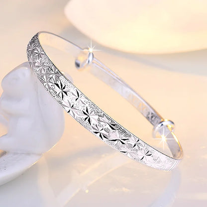 Romantic Gypsophila Star Silver Bracelet
