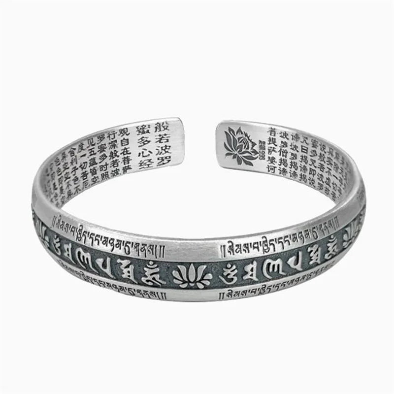 S999 Six-Word Mantra Silver Bracelet
