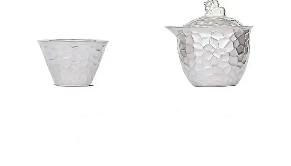 Luxury 999 Pure Silver Gilded Teapot