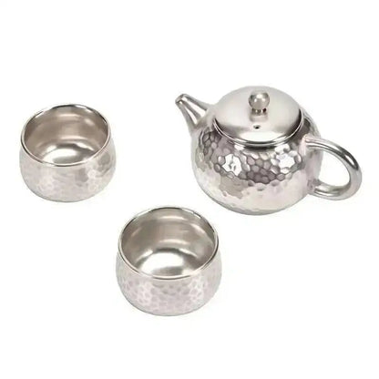 Luxury 999 Pure Silver Gilded Teapot