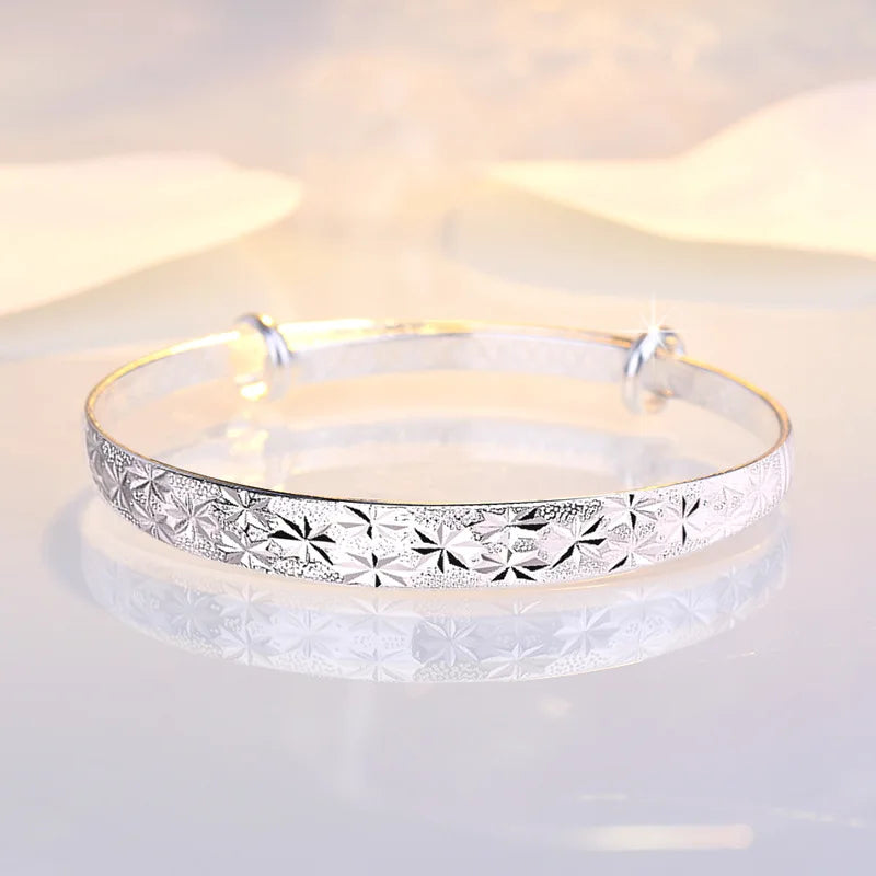 Romantic Gypsophila Star Silver Bracelet