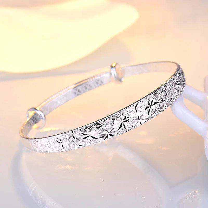 Romantic Gypsophila Star Silver Bracelet