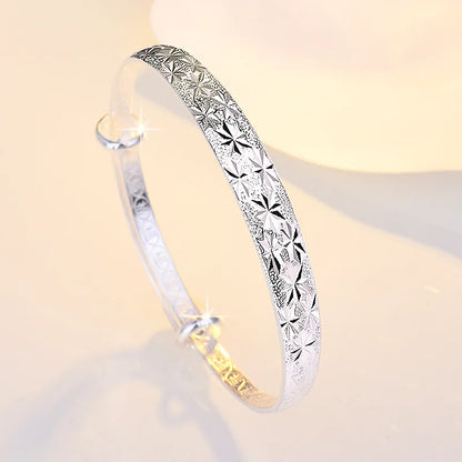 Romantic Gypsophila Star Silver Bracelet