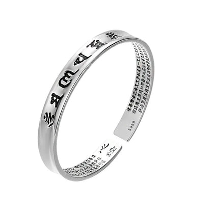 Silver Six-Character Mantra Bracelet
