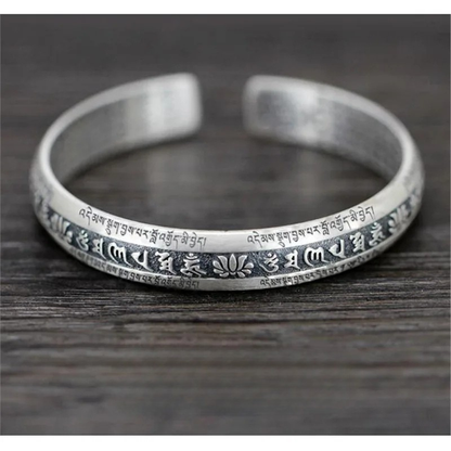 S999 Six-Word Mantra Silver Bracelet